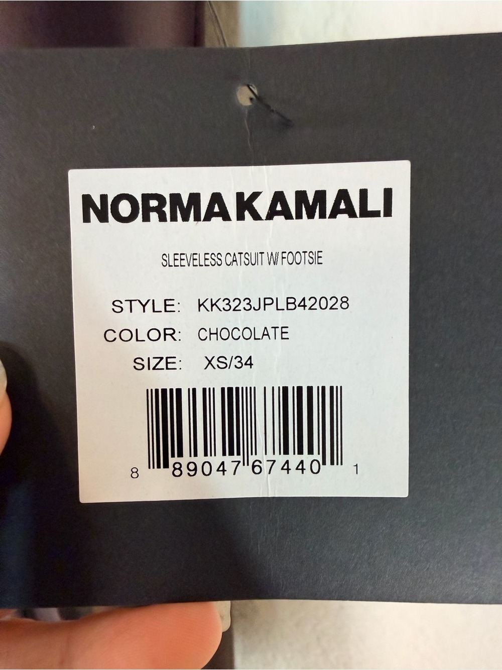 Norma Kamali Chocolate Brown Sleeveless Catsuit Footsie XS NWT - Picture 3 of 11
